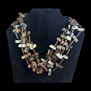 Wood & Stone Beaded Necklace